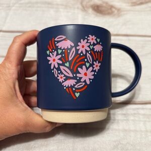 Hallmark Floral Heart Navy Mug
